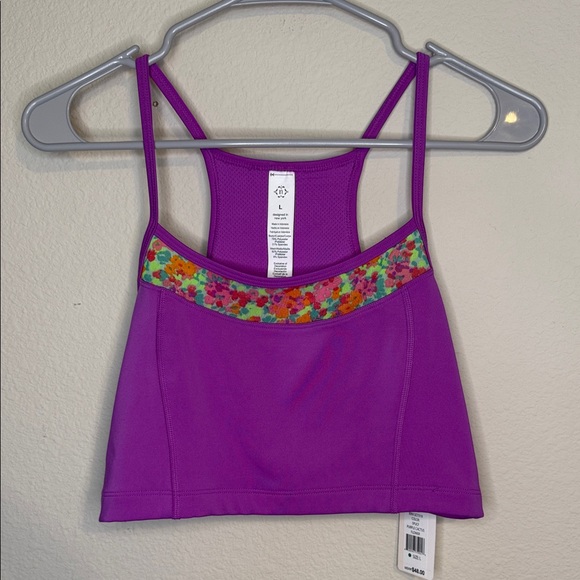 Nanette Lepore Other - Nanette Lepore Vibrant Purple sports bra  with Floral Detail